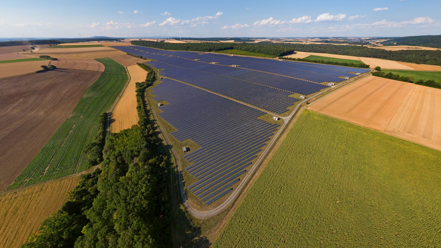Solarpark Thuengen Vogelperspektive